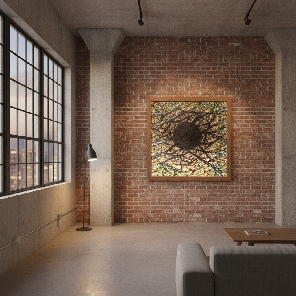 Ai generated loft view with the painting.