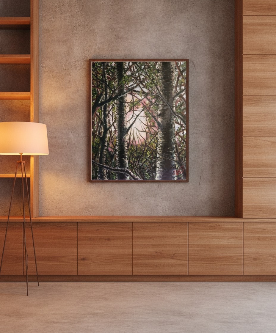 AI generated visualization of the painting in an office.